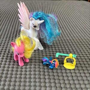 MLP My Little Pony, Princess Celestia, Cherry Berry, Rainbow Dash, All three